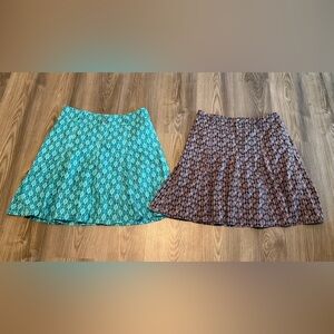 Athleta Pleated A Line Flare Skirt Skort lot of 2 Women’s size 4 Stretch